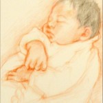 Cindy Davis drawing of newborn Hope, Jan 2009